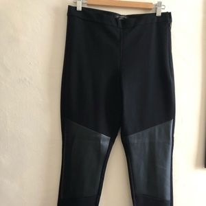 Leather detail leggings, new